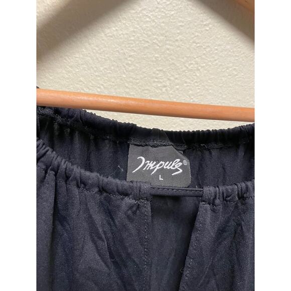 Vintage Impuls Womens Maxi Dress Large Black Strappy Lightweight Grunge 90s Y2K - Picture 2 of 7